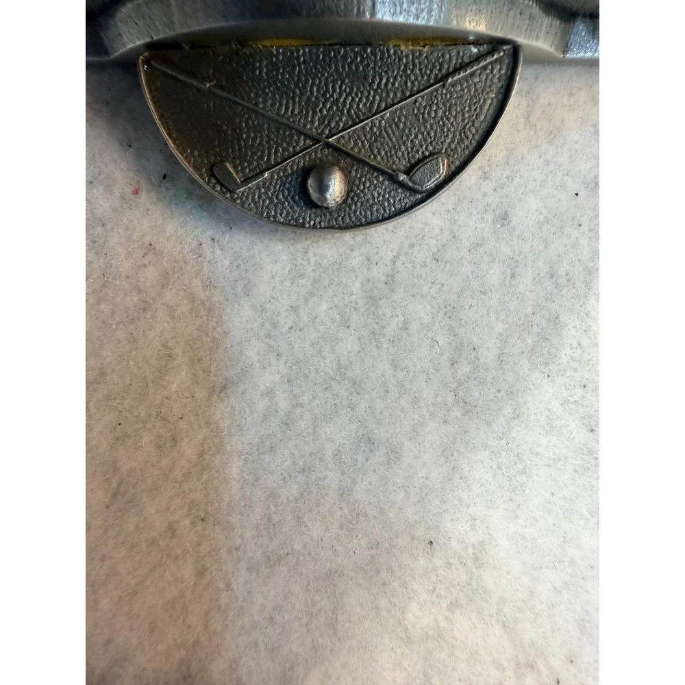 PGA Tour Metal Desk Clock Golf Course Scene Pewter Tone‎ Quartz Analog Timepiece